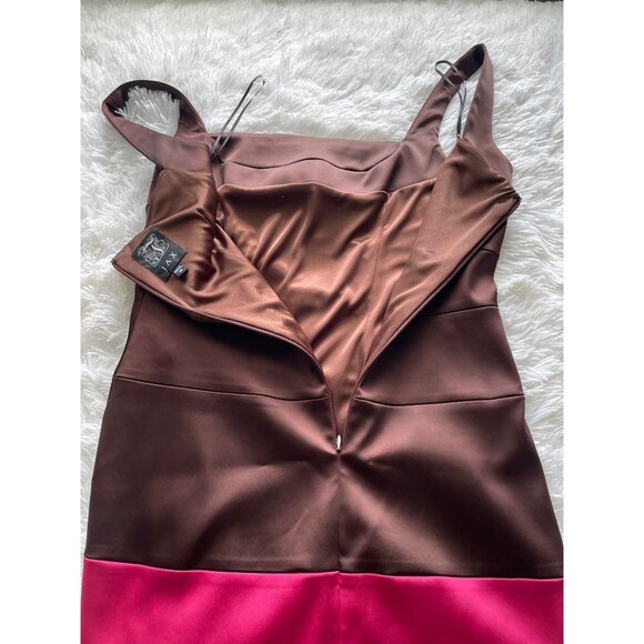 JAX Square Neckline Satin Cocktail Dress Size 10 - Picture 12 of 12